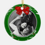 Ornament Red Green Holly Ribbon 1st Christma