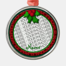 Ornament, Round Premium, Template, Add your pic!