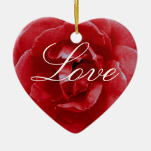 Ornament - Valentine's - Red Red Rose - "Love"