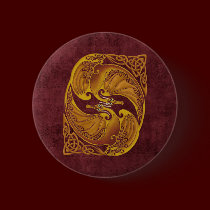 Ornamental Celtic Dragons buttons