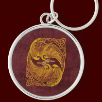 Ornamental Celtic Dragons keychains