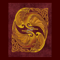 Ornamental Celtic Dragons posters