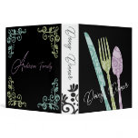 ornamental fork knife spoon recipe cookbook binder