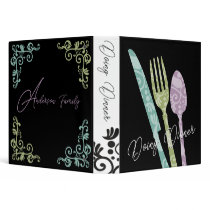 ornamental fork knife spoon recipe cookbook binder