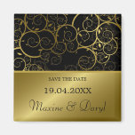 Ornamental Golden Spiral Vine Save The Date Magnet