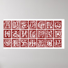 Ornamental Latin Alphabet from the 16th Century Print