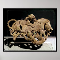 Ornamental plaque depicting a wild boar poster