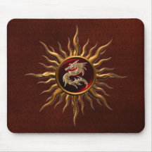 Ornamental Sun Dragon Mouse Pad
