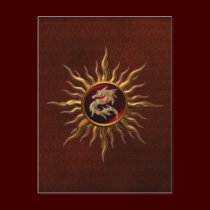 Ornamental Sun Dragon postcards