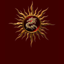 Ornamental Sun Dragon t-shirts
