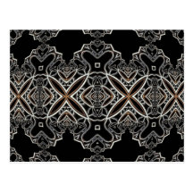 Ornate Black Ball Post Card