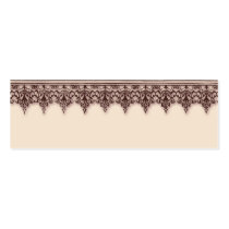 Ornate Borders in Espresso Wine on Ecru Placecard Business Cards