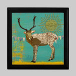 Ornate Bronze Buck Teal Gift Box gift boxes