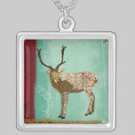 Ornate Bronze Buck Teal  Necklace necklaces