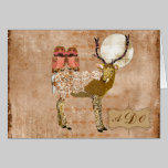 Ornate Buck & Golden Pink Gypsy Owls Monogram Note cards
