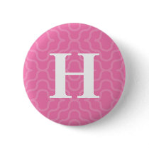 Ornate Contemporary Monogram - Letter H Pinback Button
