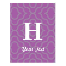 Ornate Contemporary Monogram - Letter H Post Cards