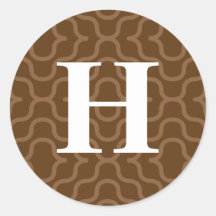 Ornate Contemporary Monogram - Letter H Round Stickers
