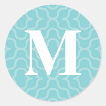 Ornate Contemporary Monogram - Letter M Round Sticker