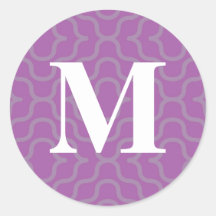 Ornate Contemporary Monogram - Letter M Round Sticker