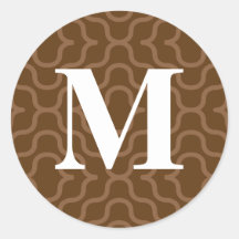 Ornate Contemporary Monogram - Letter M Round Stickers