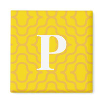 Ornate Contemporary Monogram - Letter P Fridge Magnets