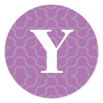 Ornate Contemporary Monogram - Letter Y Round Sticker