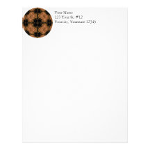 Ornate Copper Gold Kaleidoscope Mandala Personalized Letterhead