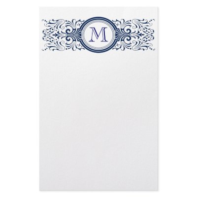 Ornate Customizable Monogram stationary Stationery by Cardgallery