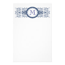 Ornate Customizable Monogram stationary Stationery