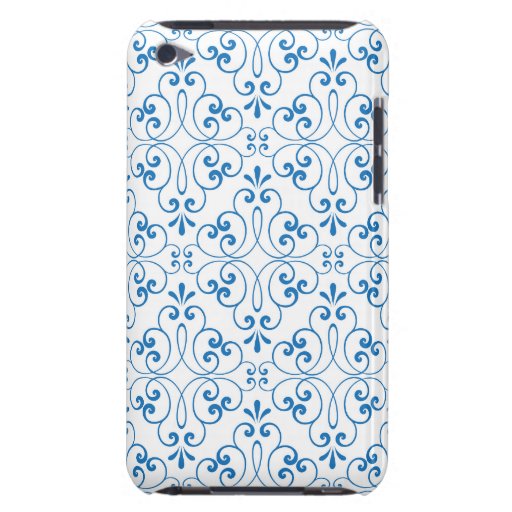 Ornate damask decorative blue and white iPod case iPod Touch Cover