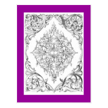 Ornate design postcard