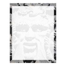 Ornate face in stone custom letterhead
