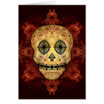 Ornate Flame Sugar Skull Cards