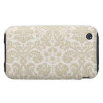 Ornate floral art nouveau pattern beige iphone 3 tough cover