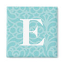 Ornate Floral Monogram - Letter E magnets
