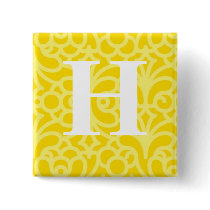 Ornate Floral Monogram - Letter H Pin