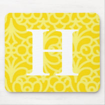 Ornate Floral Monogram - Letter H Mouse Pad