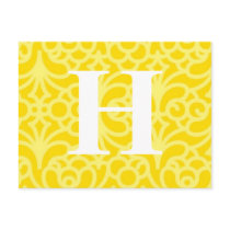 Ornate Floral Monogram - Letter H Post Card