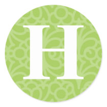 Ornate Floral Monogram - Letter H Sticker