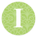 Ornate Floral Monogram - Letter I stickers