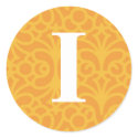 Ornate Floral Monogram - Letter I stickers