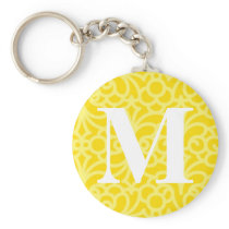 Ornate Floral Monogram - Letter M Key Chain