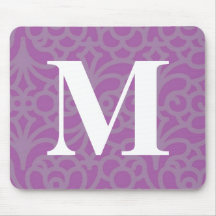 Ornate Floral Monogram - Letter M Mouse Mats