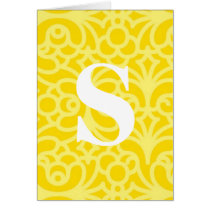 Ornate Floral Monogram - Letter S Cards