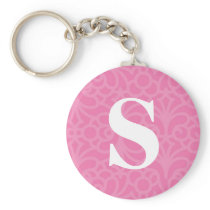 Ornate Floral Monogram - Letter S Key Chain