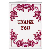 Ornate floral  swirl thank you note card