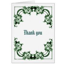 Ornate floral  swirl thank you note cards
