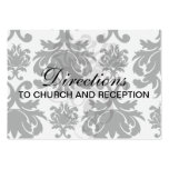ornate formal black white damask business card templates