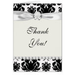 ornate formal black white damask cards